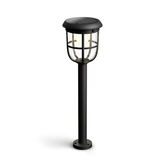 Radii UltraEfficient solární venkovní sloupkové LED svítidlo 1,3W 250lm 3000K 60cm IP44, černé