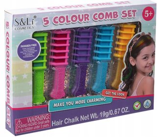 Barevné křídy na vlasy, 5 barev
