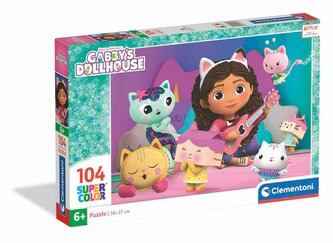 Puzzle 104 elementów. Super kolor. Gabbys Dollhouse. Clementoni