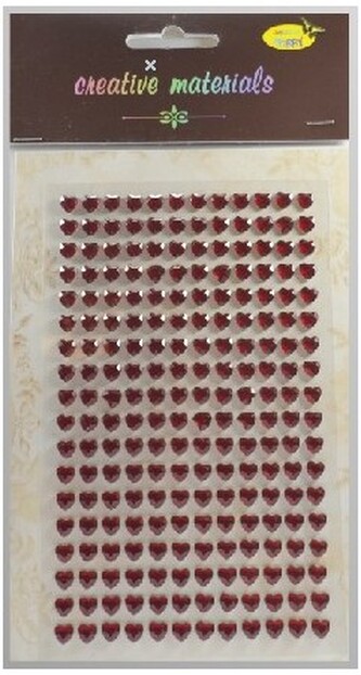 Kryształki samoprzylepne serca 6mm 216 szt, kolor bordowy, Galeria Hobby