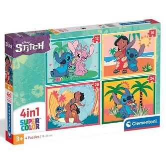 Puzzle 4 w 1 Super kolor. Stitch