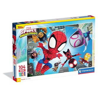 Puzzle 104 elementów. MAXI Super kolor. Spidey And His Amazing Friends