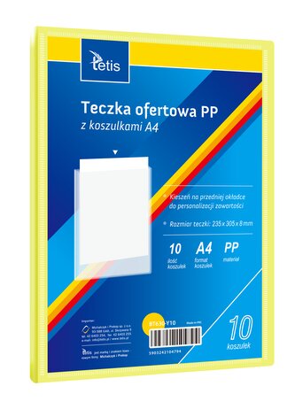 Teczka ofertowa PP 10 koszulek. A4 żółta