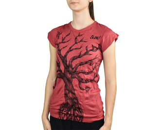 Tričko krátký rukáv SURE, Strom peace, červená S