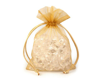 Dárkový pytlík 10x15 cm organza - 10 ks - 3 zlatá