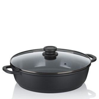 KELA Servírovací pánev ATURA litý hliník černá 32 cm KL-15167
