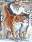 Diamantové malování   Dvě kočky v zimě  30 x 40 cm