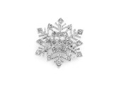 Brož s broušenými kamínky vločka - 1 ks - 1 stříbrná crystal