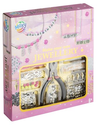 Sada na výrobu šperků  včetně kleštiček - růžová