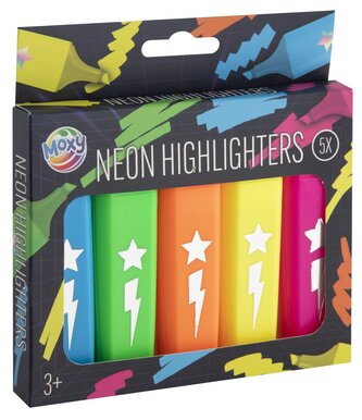 Neonové fixy, zvýrazňovače - 5 ks