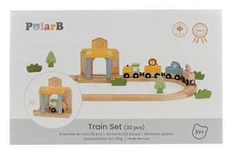 Dřevěná vlaková sada baterie