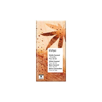 Čokoláda bílá s konopím a karamelem 80 g BIO   VIVANI