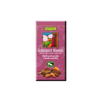 Čokoláda mléčná s praženými mandlemi 100 g BIO   RAPUNZEL