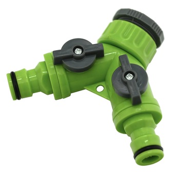 Rozdělovač hadicový Y 1/2" - 3/4" pro 2 rychlospojky s uzávěrem