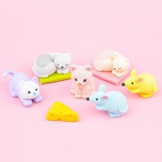Zestaw gumki do ścierania puzzle Cat&Mouse;