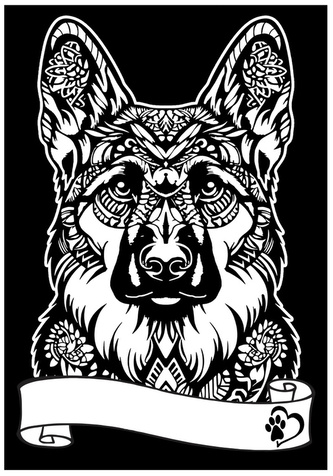 Kolorowanka welwetowa A4 Koty i pieski, Owczarek Niemiecki, Colorvelvet