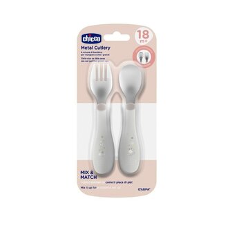 Sztućce metalowe szare 18m+