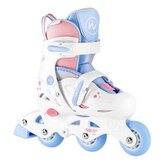 NJ1190 BÍLÉ VEL.XS(26-29) DĚTSKÉ KOLEČKOVÉ BRUSLE 3V1 THREE STEPS NILS FUN