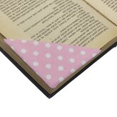 Rohová látková záložka do knihy - Světle růžový puntík