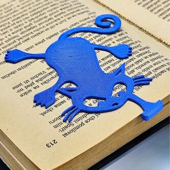 Záložka do knihy Placatá kočka - modrá