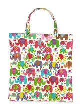 Bavlněná nákupní taška s delším popruhem na rameno - Sloni