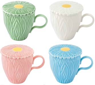 Sada čtyř porcelánových hrnků Daisy