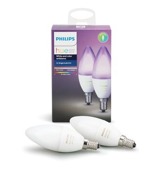 PHILIPS Hue White and Color Ambience, 2x žárovka svíčková 6,5W E14 B39 DIM
