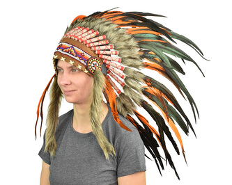 Indiánská čelenka oranžovočerná var. B Indiánská čelenka oranžovočerná var. B