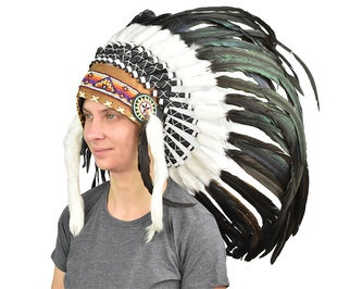 Indiánská čelenka černobílá var. C