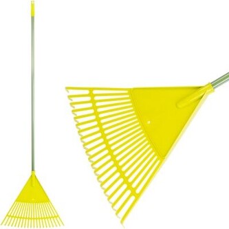 Hrábě švédské plast vějíř 20 zubů s násadou 120 cm