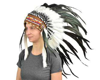 Indiánská čelenka černobílá var. A