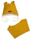 Pletená čepice s bavlněnou podšívkou a šátkem 2v1, Teddy Hand made - hořčicová, 68/74; 68/74 (6-9m)