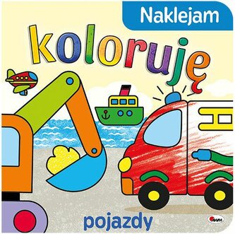 Pojazdy. Naklejam koloruję
