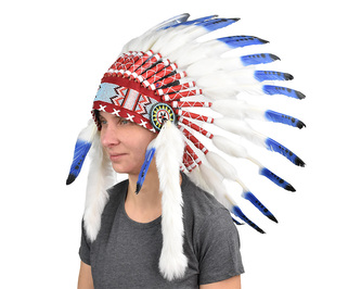 Indiánská čelenka modrobílá var. A