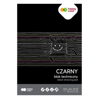Technický zápisník A4 /10 listů Happy Color - černý