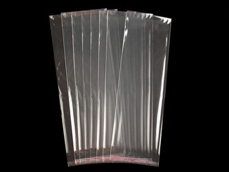 PP sáček s lepicí klopou 13x38 cm - 100 ks - transparent