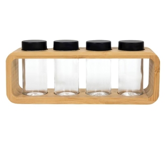 HIT Kořenky s držákem sklo sada bambus 5 ks HT-24501555