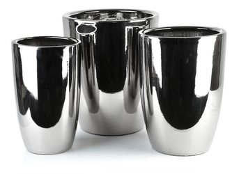 NEVA SILVER KOMPLET 3 DONICZEK37,5xh45cm/30xh42,5cm/24xh39cm