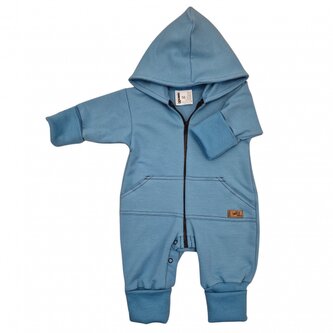 Dětský teplákový overal s prodlouženými náplety, jeans blue, vel. 86; 86 (12-18m)