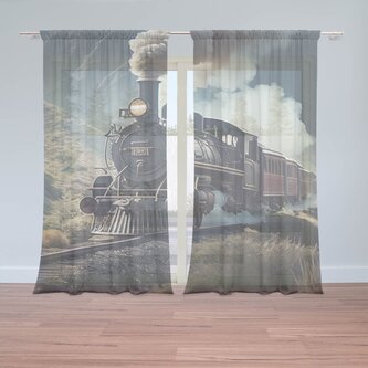 Záclony Parní lokomotiva v horách: 2ks 150x250cm