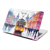 Samolepka na notebook Žlutá tramvaj Paint: 38x26 cm