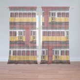 Záclony Lisabonské historické tramvaje Červený Pattern: 2ks 150x250cm