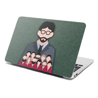 Samolepka na notebook Money heist Profesor a jeho tým Zelená: 29x20 cm