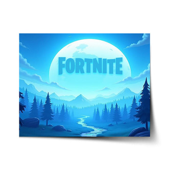 Plakát FORTNITE Modré údolí s měsícem: 60x40 cm