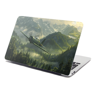 Samolepka na notebook Bojové letadlo v horách: 38x26 cm