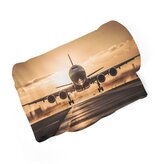 Deka Letadlo přistávající při západu slunce: 190x140 cm