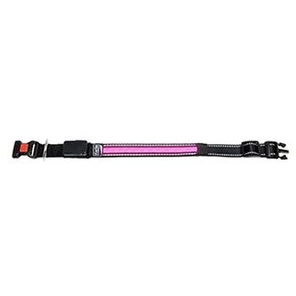 Karlie-Flamingo LED nylonový obojek růžový s USB nabíjením, 48cm