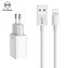 Mcdodo nabíječka 220V, 2x USB, 2.4A, Lightning kabel, 1m, bílá