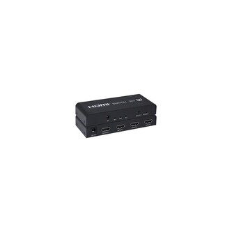 PremiumCord HDMI switch 3:1 kovový s dálkovým ovladačem a napájecím adaptérem