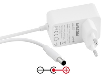 AVACOM napájecí adaptér 12V 1,5A 18W konektor 5,5mm x 2,1mm plus pól uprostřed